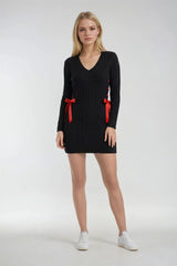Cable Knit Lace-Up Ribbon Mini Dress | Forever 21 Women