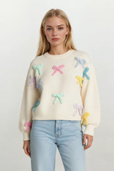 Bow Appliqué Knit Sweater | Forever 21 Women