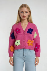 Floral Appliqué Knit Cardigan Sweater | Forever 21 Women