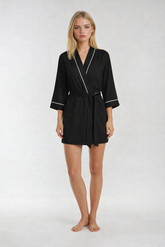 Piped-Trim Modal Robe | Forever 21 Women