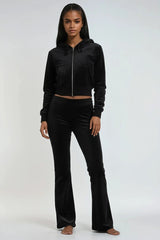 Velour Zip-Front Hoodie & Pant Set | Forever 21 Women
