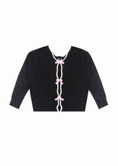 Velvet Bow Open-Front Knit Sweater | Forever 21 Women