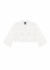 Open-Front Pointelle Bow Cardigan | Forever 21 Women