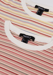 Rib-Knit Striped Baby Tee | Forever 21 Women