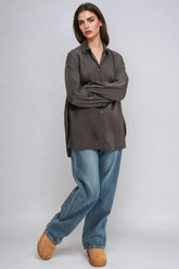 Oversized Satin Button-Up Shirt | Forever 21 Women