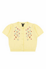 Floral Embroidered Puff-Sleeve Cardigan | Forever 21 Women