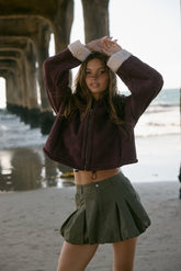 Faux Suede Cropped Hooded Jacket | Forever 21 Women