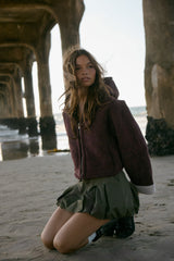 Faux Suede Cropped Hooded Jacket | Forever 21 Women