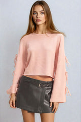 Tie-Sleeve Cropped Sweater Top | Forever 21 Women