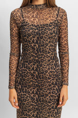 Mesh Leopard Print Midi Dress | Forever 21 Women