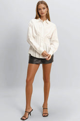 Pleated Poplin Peplum Shirt | Forever 21 Women