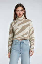 Zebra Print Cropped Turtleneck Sweater | Forever 21 Women