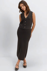 Button-Front Vest & Maxi Skirt Sweater Set | Forever 21 Women