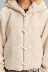 Hooded Sherpa Toggle Jacket | Forever 21 Women