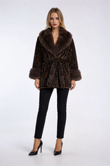 Leopard Print Tie-Waist Faux Fur Jacket | Forever 21 Women