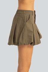 Twill Pleated Balloon Mini Skirt | Forever 21 Women
