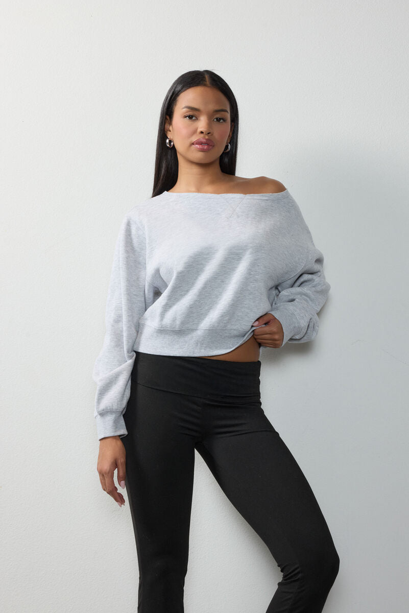 Off-The-Shoulder Cropped Fleece Pullover | Forever 21 Women