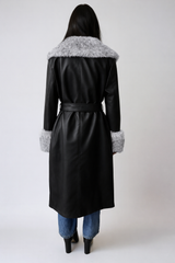 Faux Leather & Faux Fur-Trim Trench Coat | Forever 21 Women
