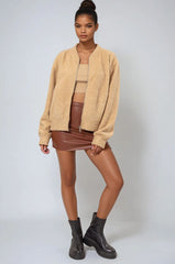 Boucle Zip-Front Bomber Jacket | Forever 21 Women