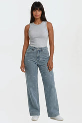 Embroidered Bow Print Wide-Leg Jeans | Forever 21 Women