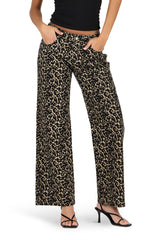 Leopard Print Low-Rise Wide-Leg Jeans | Forever 21 Women