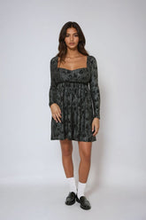 Long-Sleeve Metallic Baby Doll Mini Dress | Forever 21 Women