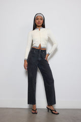 Contrast-Trim Cropped Cardigan Sweater | Forever 21 Women