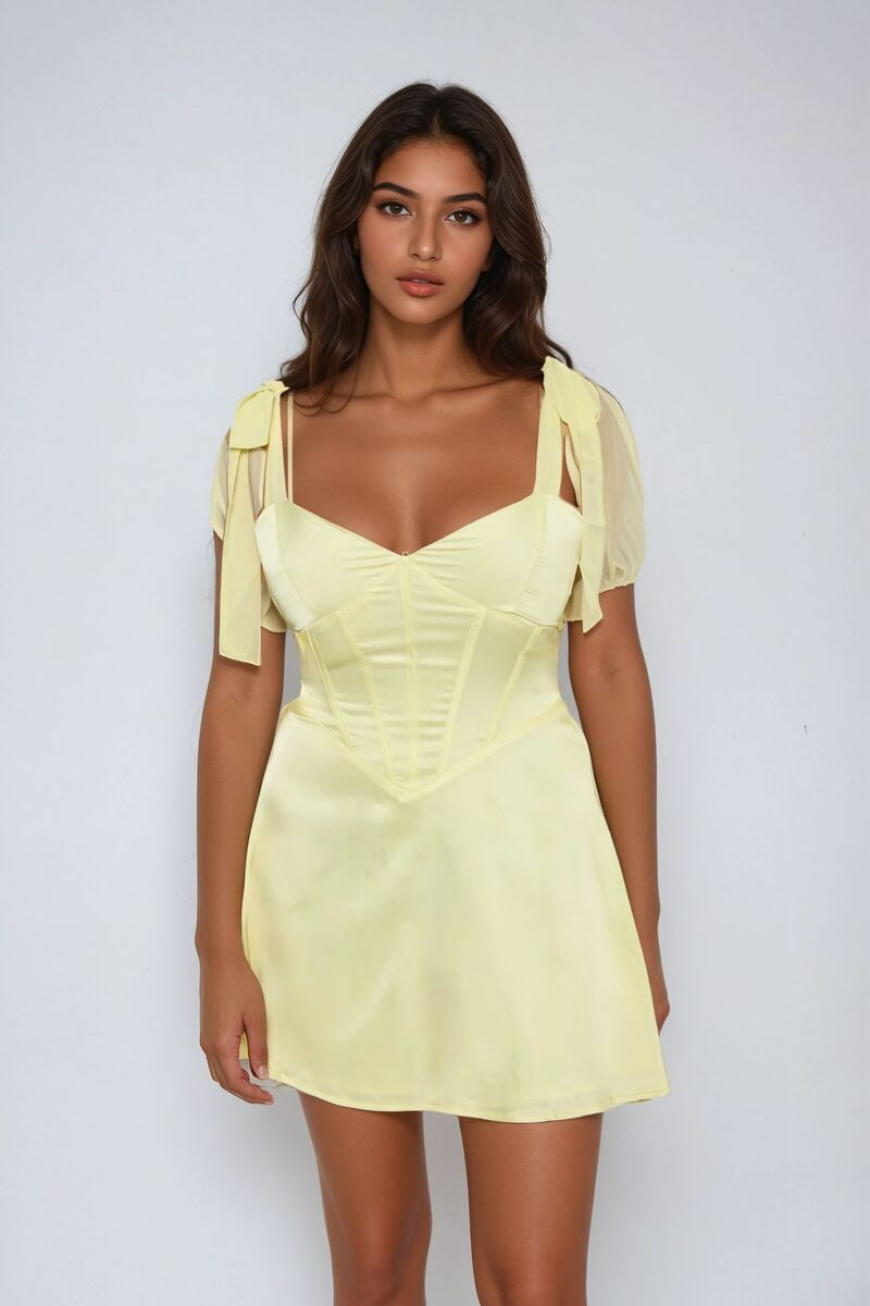 Satin Bow-Strap Corset Mini Dress | Forever 21 Women