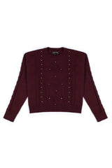 Embellished Cable-Knit Cropped Sweater | Forever 21 Women