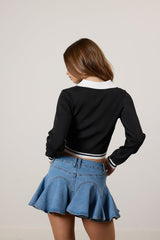 Collared Cropped Graphic Bow Sweater | Forever 21 Women