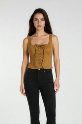 Faux Suede Lace-Up Corset Top | Forever 21 Women