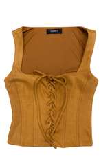 Faux Suede Lace-Up Corset Top | Forever 21 Women