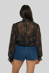 Celestial Print Sheer Chiffon Top | Forever 21 Women