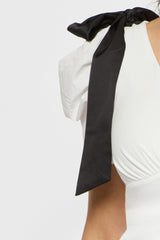 Puff-Sleeve Satin Bow Top | Forever 21 Women