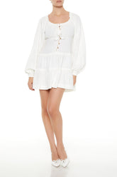 Peasant-Sleeve Mini Dress | Forever 21 Women