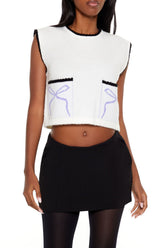 Cropped Bow Sweater Vest | Forever 21 Women