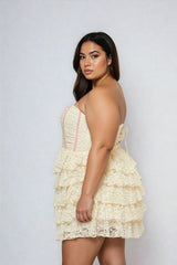 Plus Size Strapless Lace Fit & Flare Mini Dress | Forever 21 Women