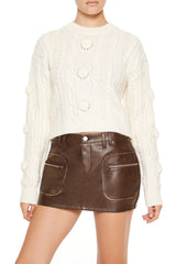 Rosette Cable Knit Sweater | Forever 21 Women