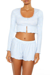 Bow Print Flounce Pajama Crop Top | Forever 21 Women