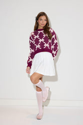 Jacquard Cropped Bow Sweater | Forever 21 Women