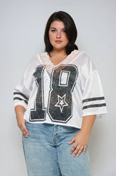 Plus Size Lace-Trim Mesh Jersey Top | Forever 21 Women
