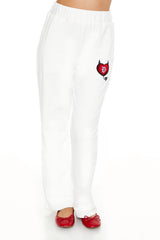 Embroidered Devil Heart Sweatpants | Forever 21 Women