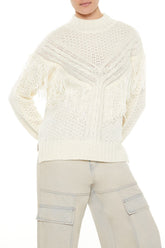 Fringe-Trim Mock Neck Sweater | Forever 21 Women