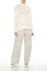 Fringe-Trim Mock Neck Sweater | Forever 21 Women