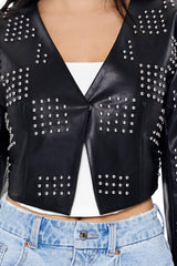 Studded Checkered Jacket | Forever 21 Women