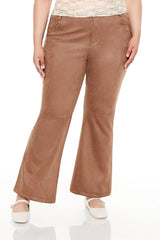Plus Size Faux Suede Flare Pants | Forever 21 Women