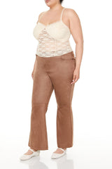 Plus Size Faux Suede Flare Pants | Forever 21 Women