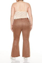 Plus Size Faux Suede Flare Pants | Forever 21 Women