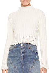 Distressed Mock Neck Sweater | Forever 21 Women