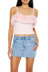 Faux Fur-Trim Sweater-Knit Cami | Forever 21 Women